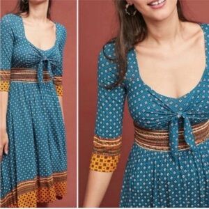 Maeve Beloved Tie Front Midi Dress